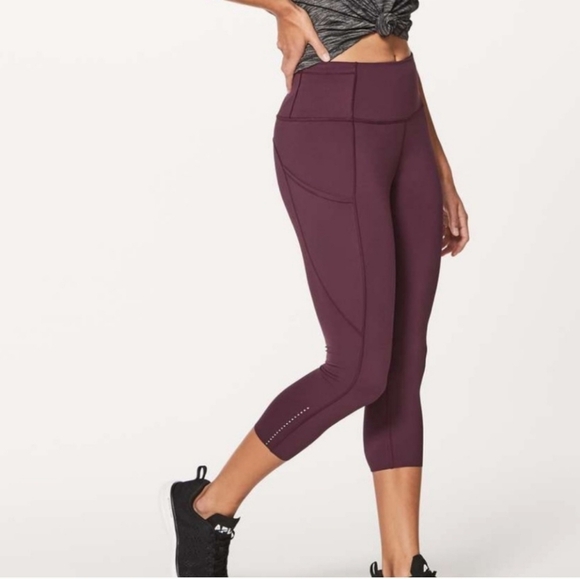 Lululemon Fast & Free Crop II Nulux 19" in Dark Adobe SZ 2 - Picture 3 of 12
